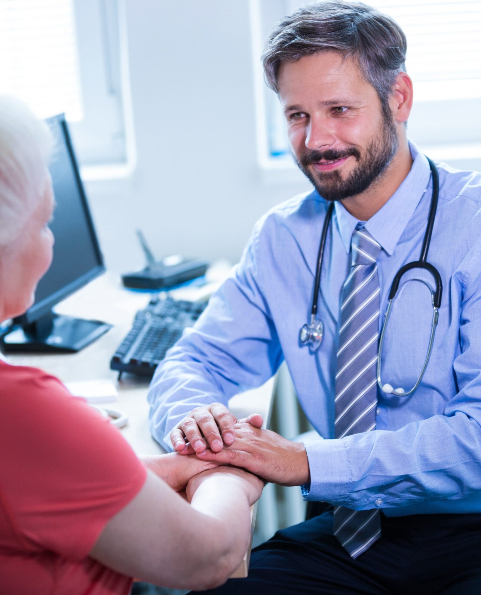 Patient consulting a doctor at the hospital